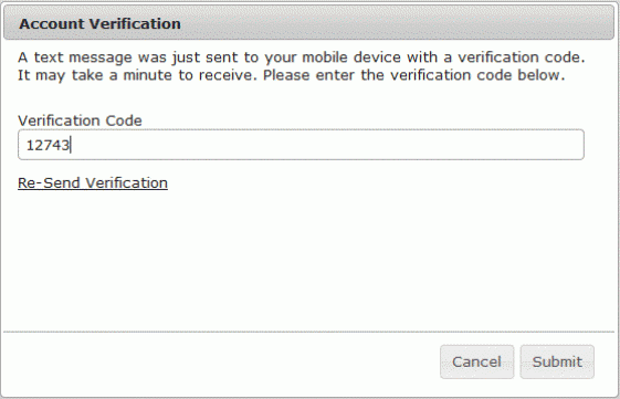 Image of entering verification code